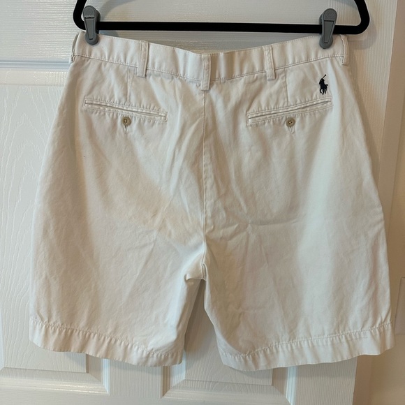 Polo by Ralph Lauren Prospect Short Men's White Flat Front Shorts With Logo - Picture 3 of 7
